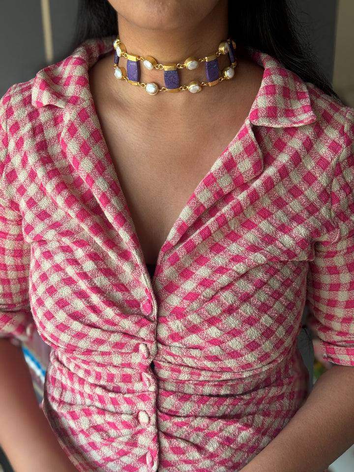 Statement Choker – Gold Brass, Adjustable Necklace