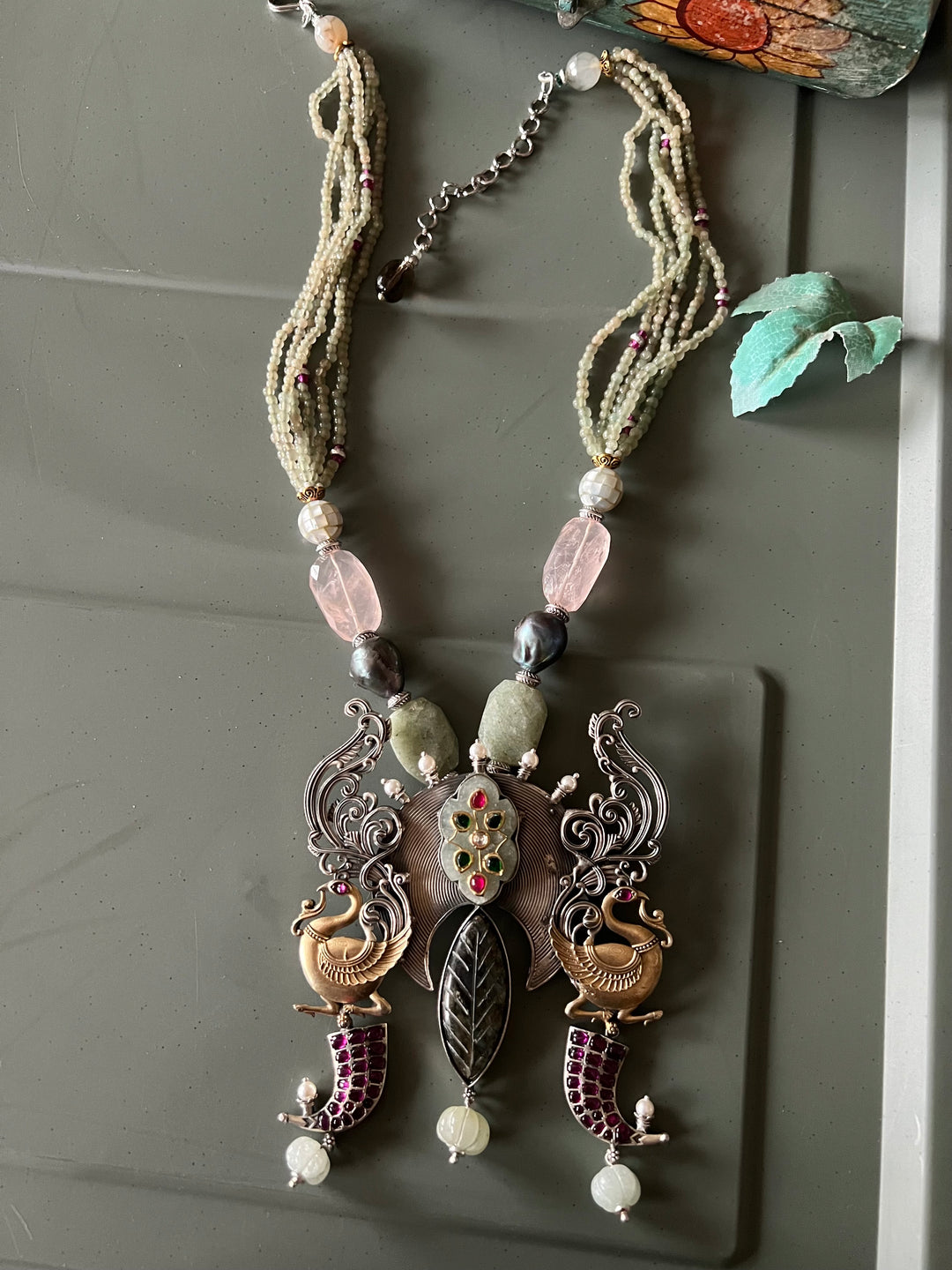 Exquisite Silver Handcrafted Fusion Pendant Necklace - Elevate Your Elegance