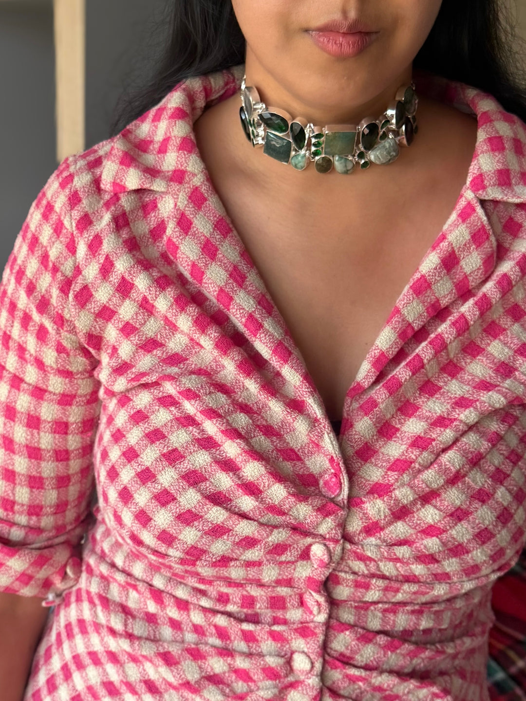 Statement Choker – Silver Brass, Adjustable Necklace