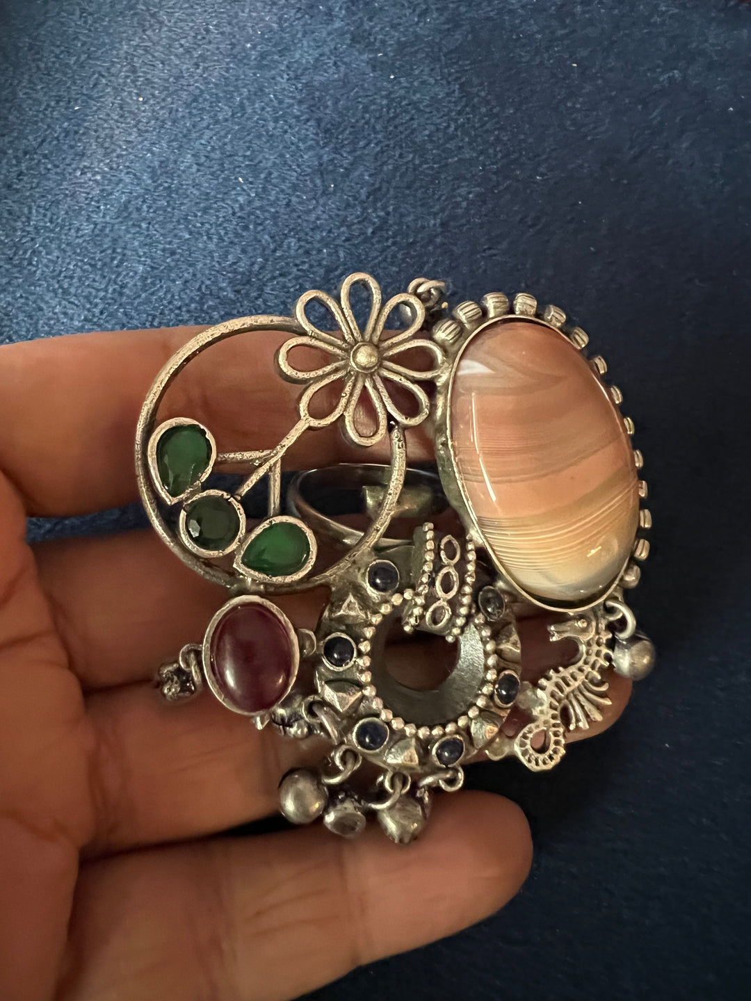 One-of-a-Kind Designer Fusion Ring - Premium Brass