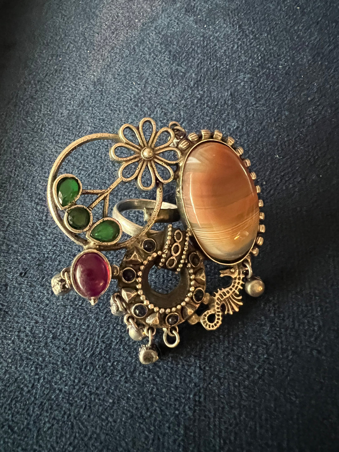 One-of-a-Kind Designer Fusion Ring - Premium Brass