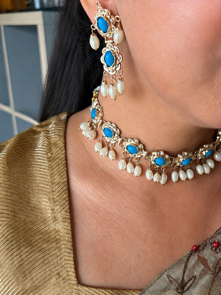 Statement Necklace Set | 18k Gold Plated | Turquoise