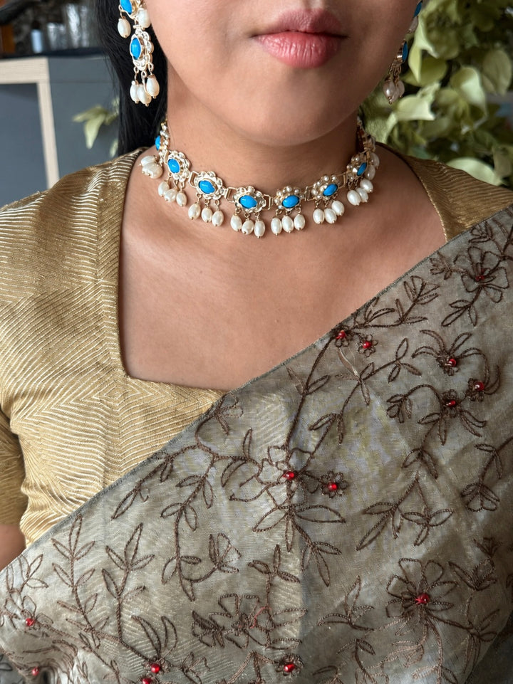 Statement Necklace Set | 18k Gold Plated | Turquoise