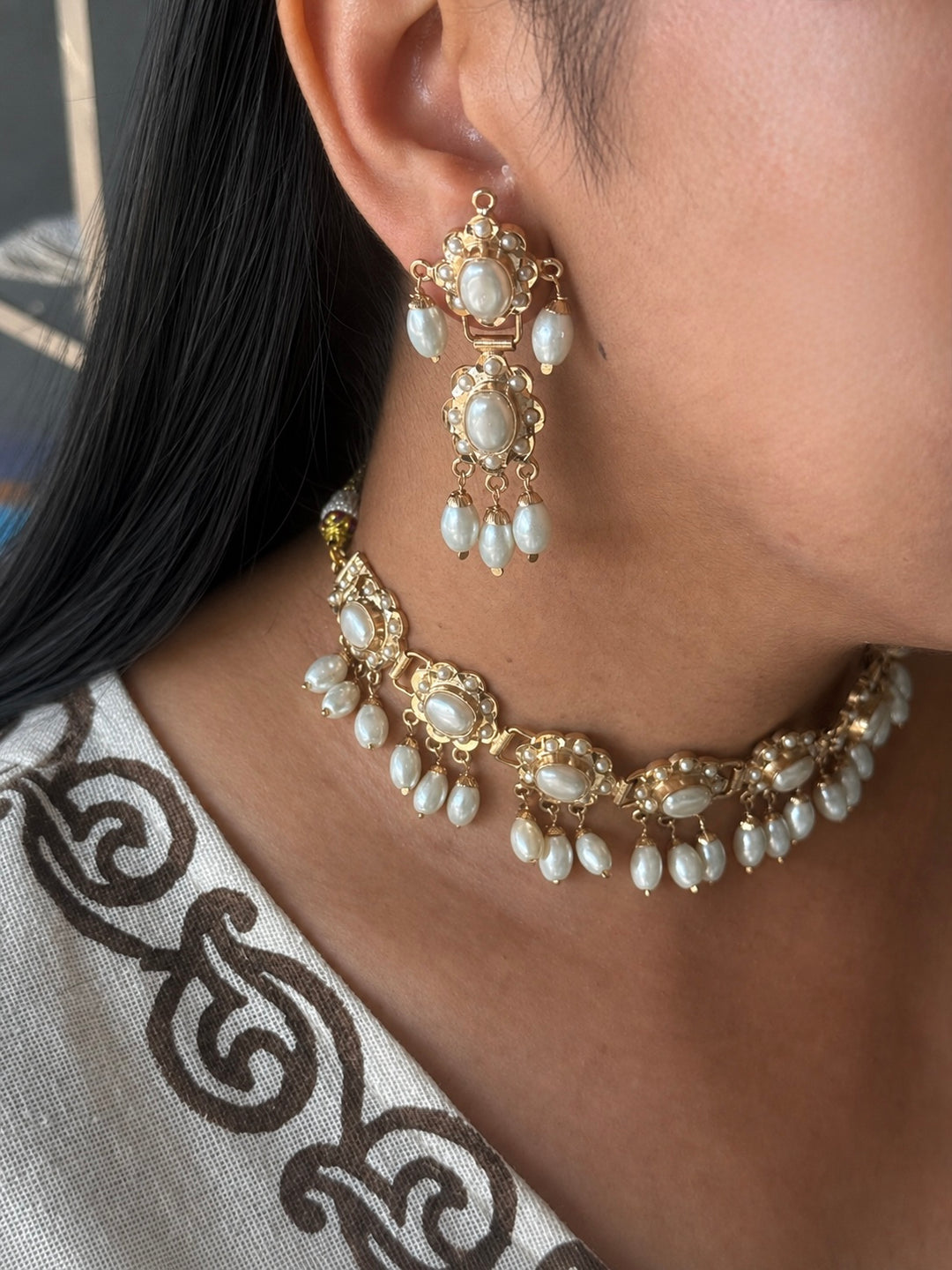 Statement Necklace Set | 18k Gold Plated | Pearls