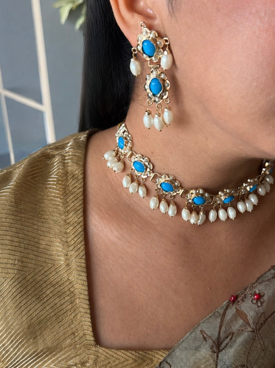 Statement Necklace Set | 18k Gold Plated | Turquoise
