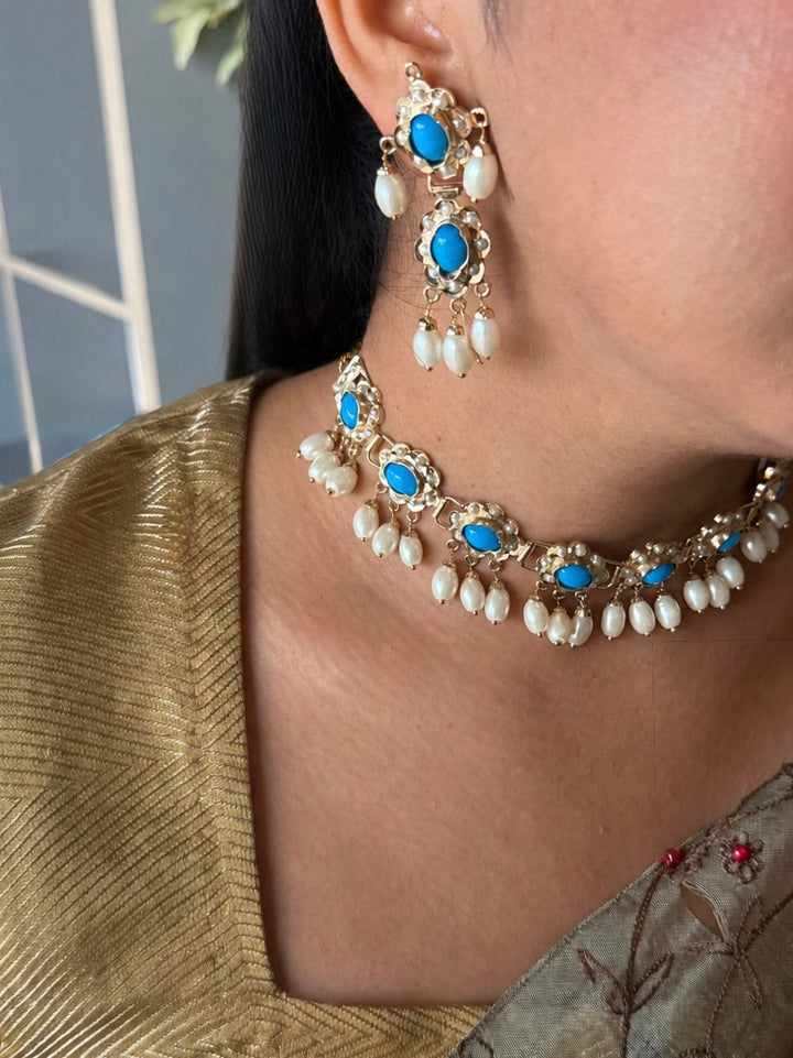 Statement Necklace Set | 18k Gold Plated | Turquoise