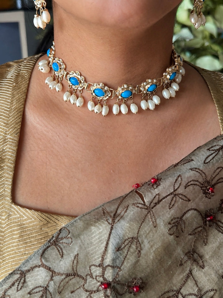 Statement Necklace Set | 18k Gold Plated | Turquoise