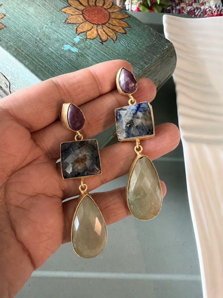 Multi Sapphire Earrings - Premium Quality, Exquisite Craftsmanship