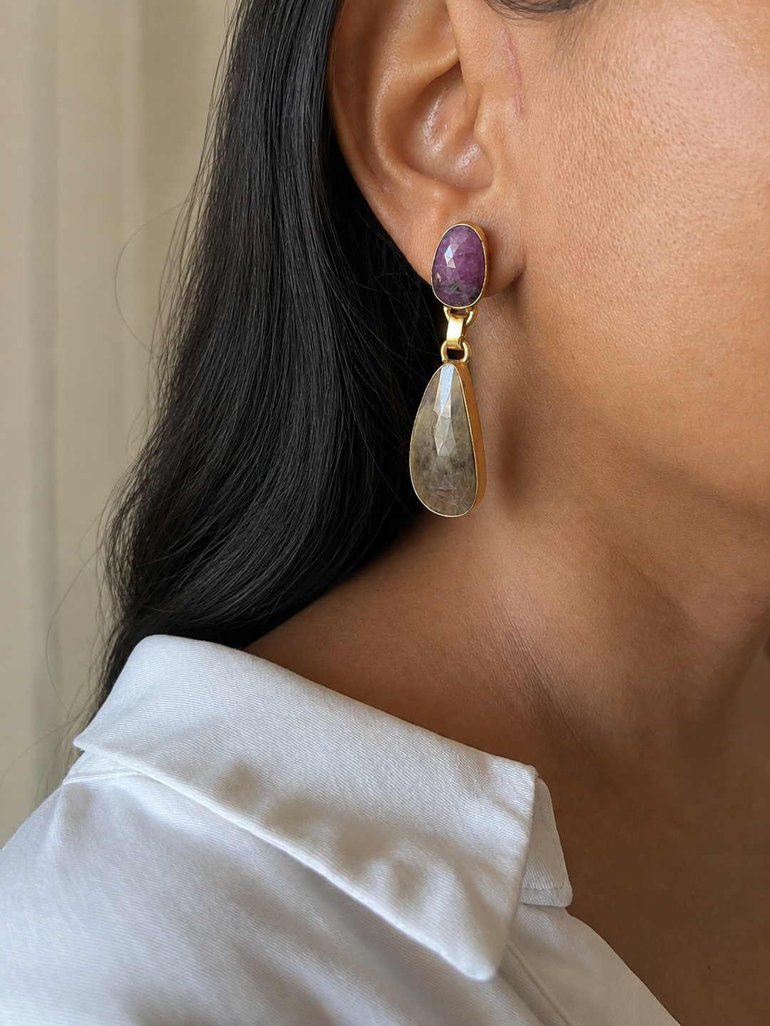 Premium Ruby and Sapphire Earrings