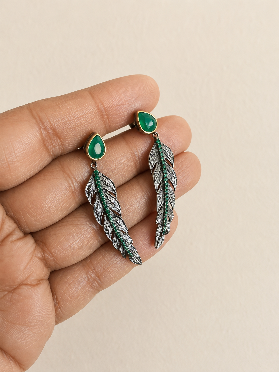 Minimalist 925 Silver Agate Leaf Earrings