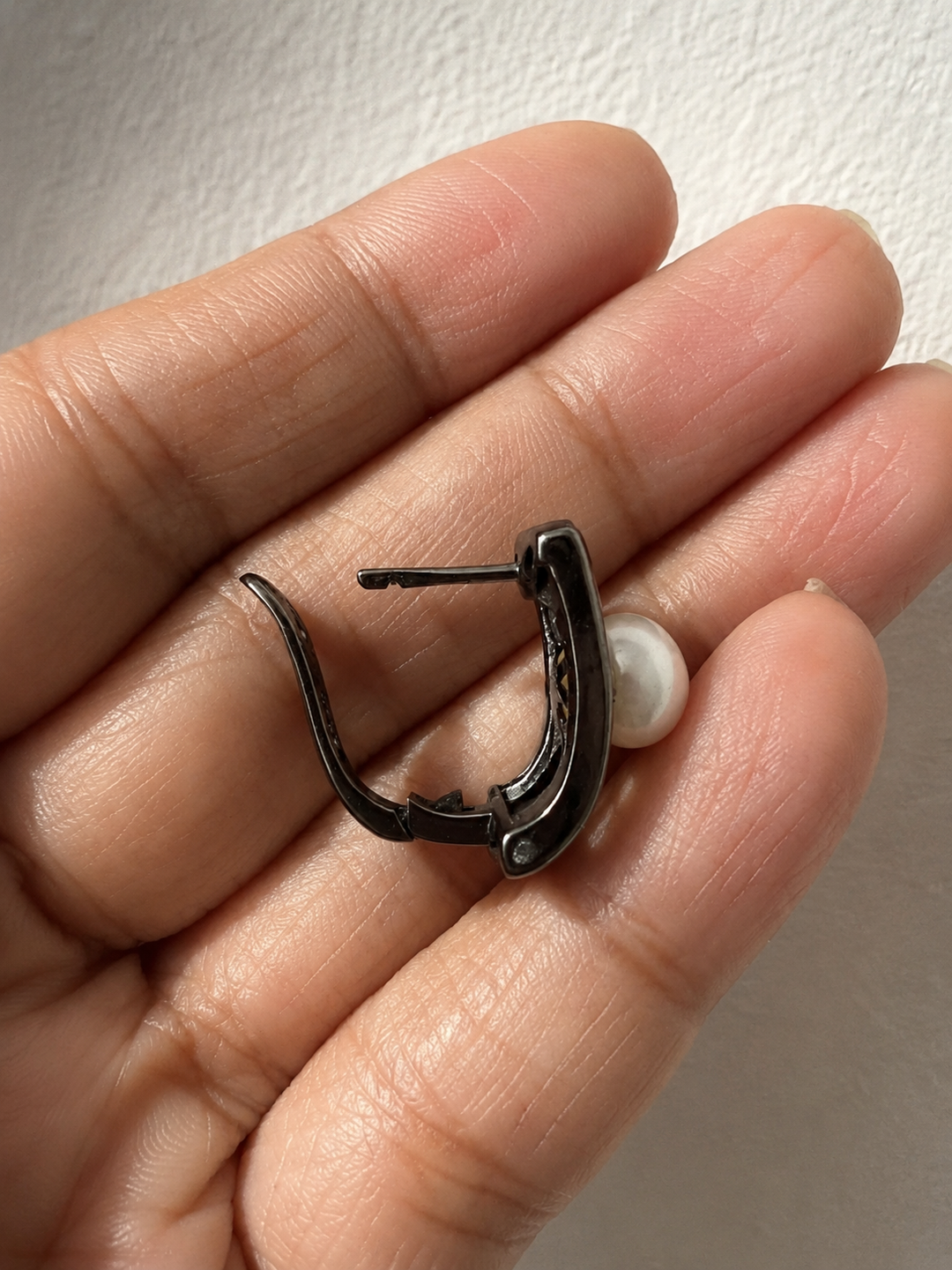 SHIVKA Pearl 925 Silver Pendant Necklace Set | Elegant Rhodium Finish