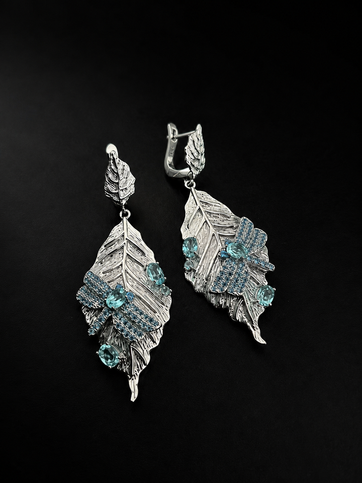 Designer Pure 925 Silver Dragon Fly Earrings