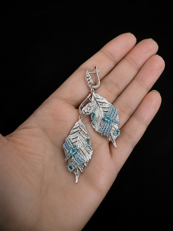 Designer Pure 925 Silver Dragon Fly Earrings