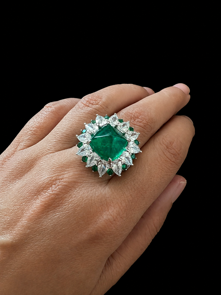 Designer Pure Silver Cubic Zirconia Ring