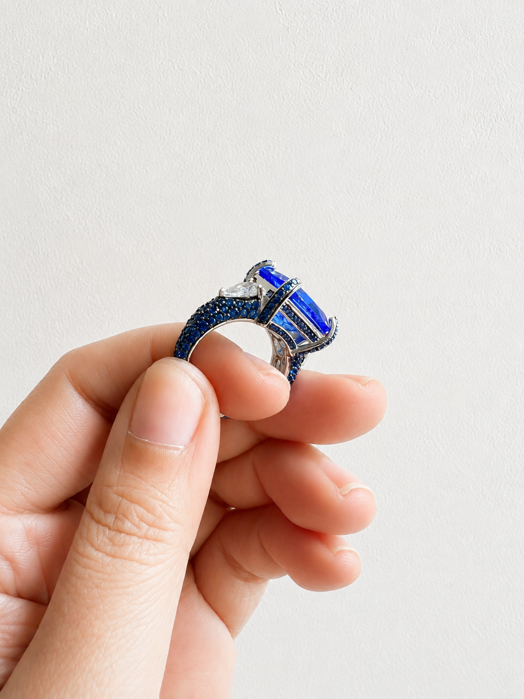 Designer Pure Silver Cubic Zirconia Ring