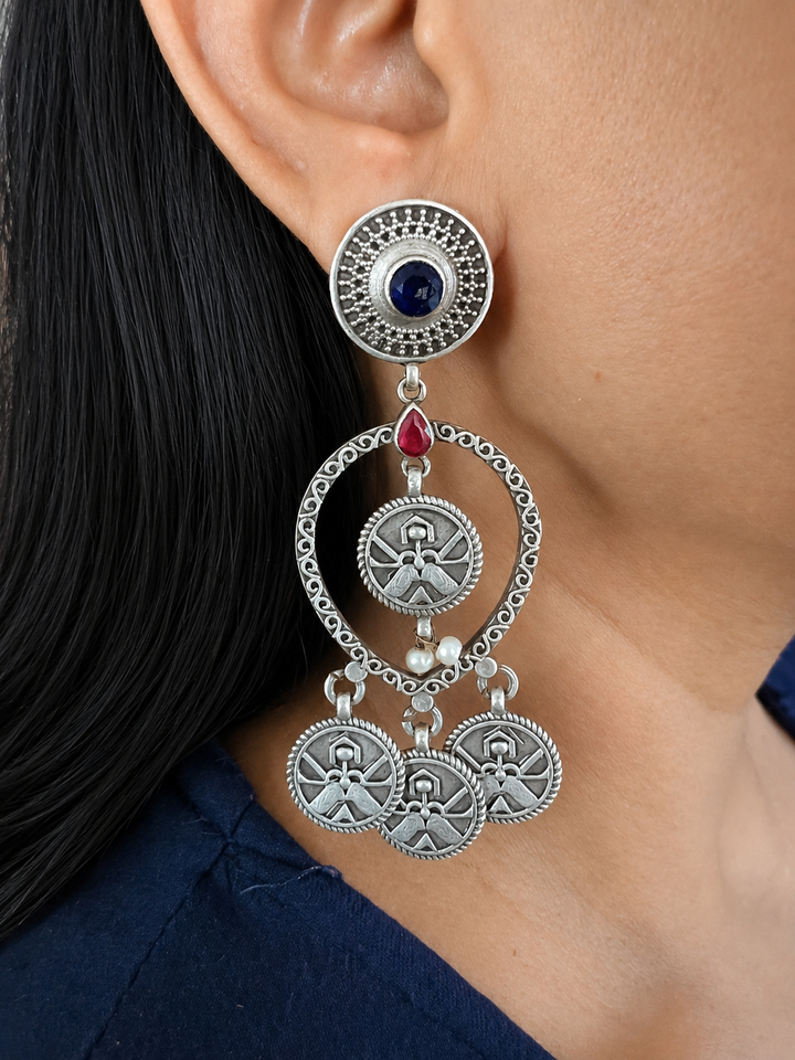 Antique Tribal Coin Earrings