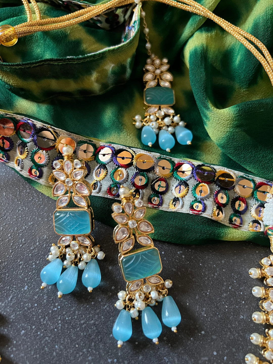 Royal Bridal Choker Necklace with Earrings and Maangtikka