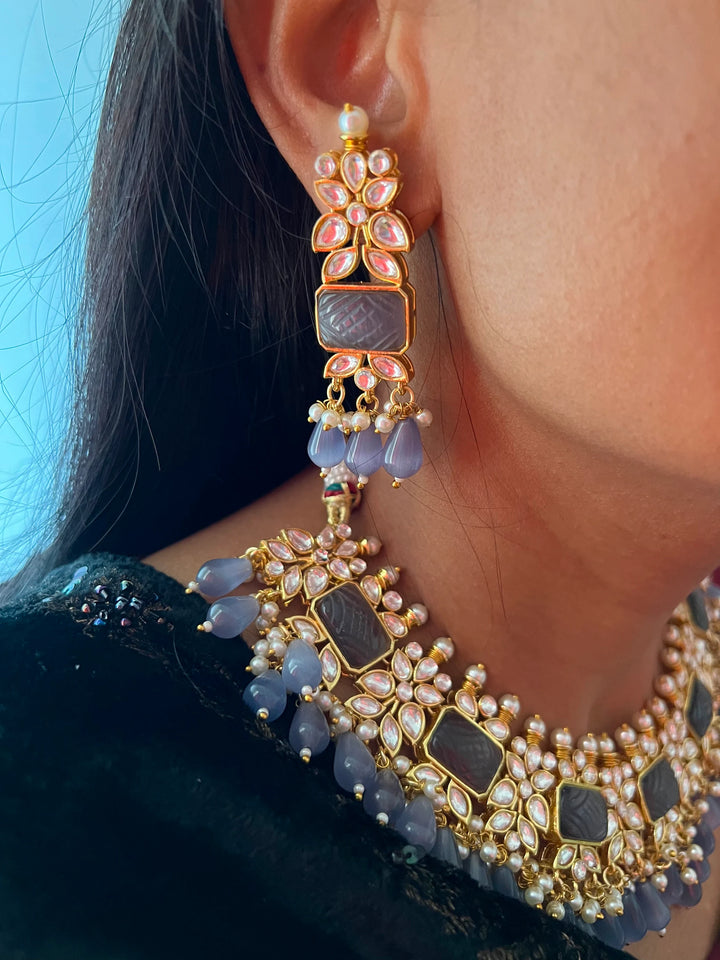 Royal Bridal Choker Necklace with Earrings and Maangtikka