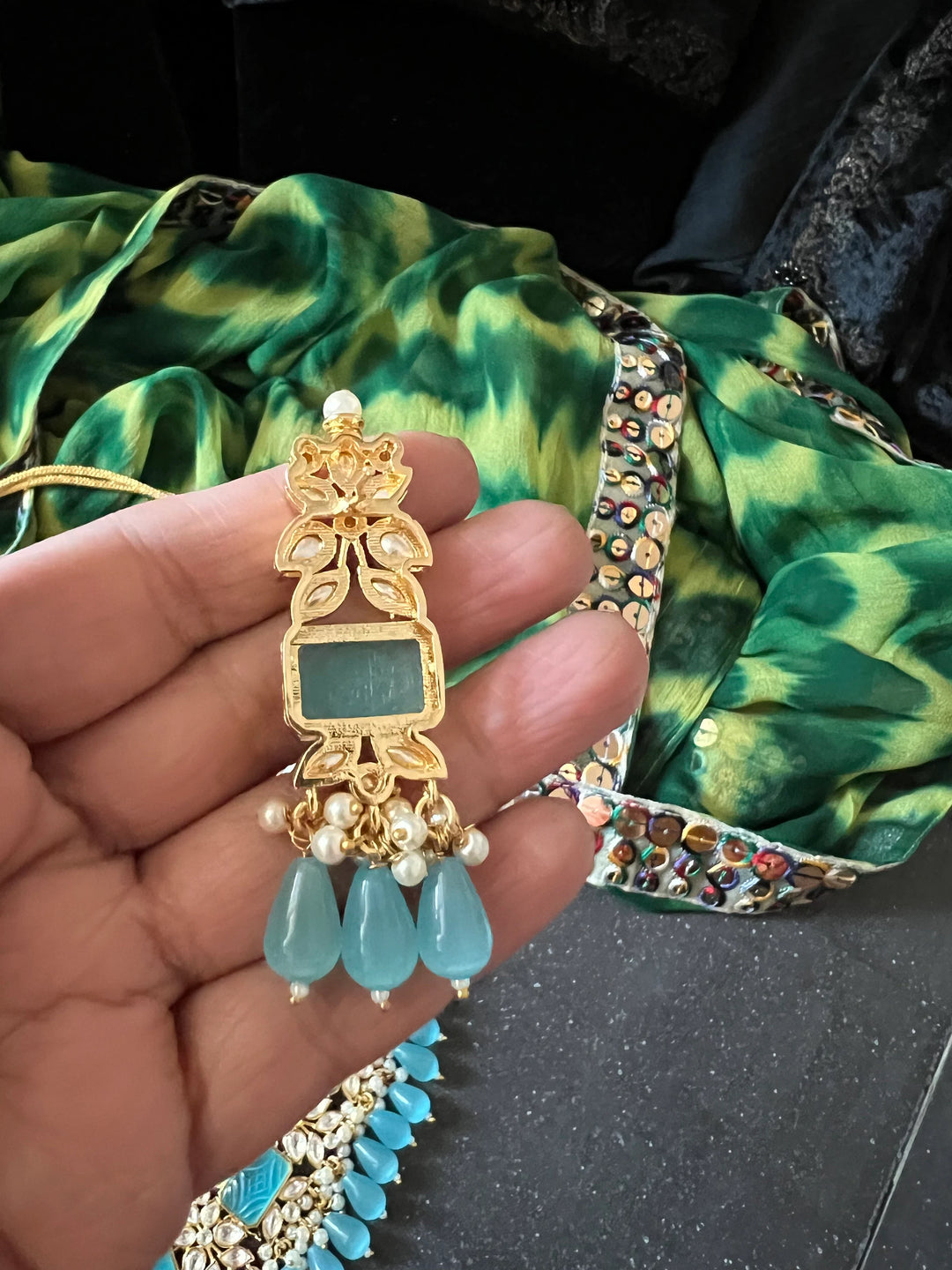 Royal Bridal Choker Necklace with Earrings and Maangtikka