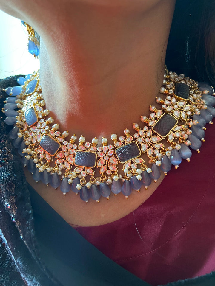 Royal Bridal Choker Necklace with Earrings and Maangtikka