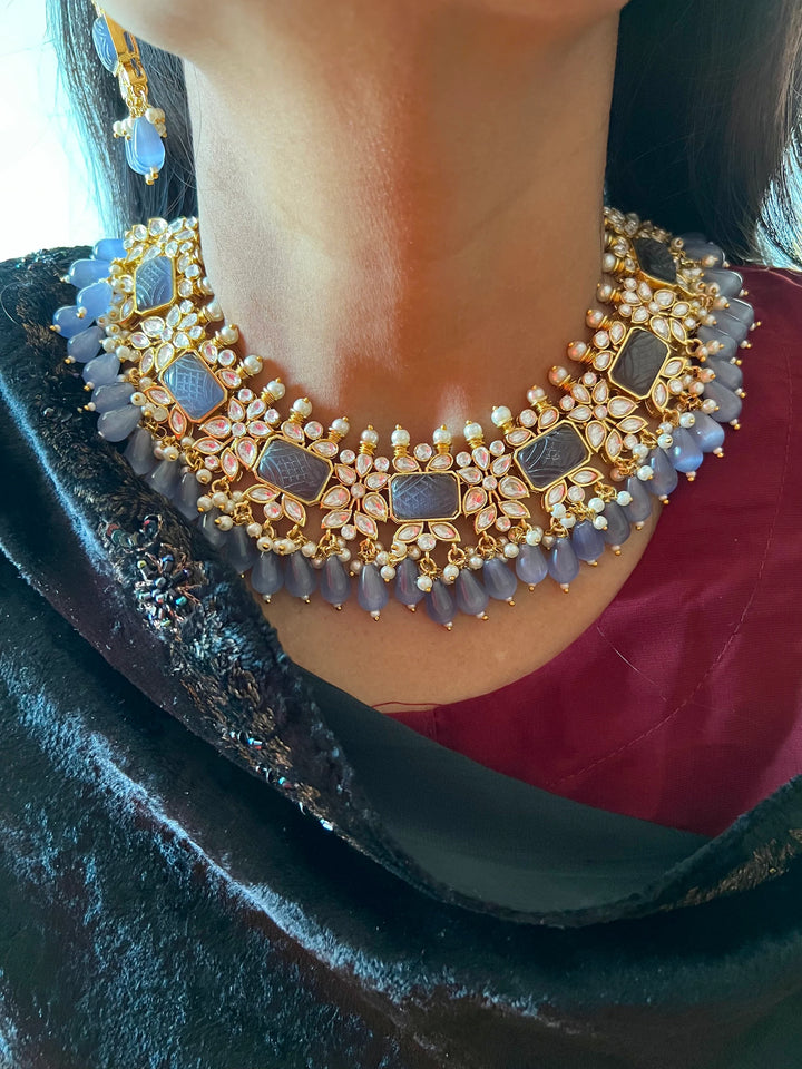 Royal Bridal Choker Necklace with Earrings and Maangtikka