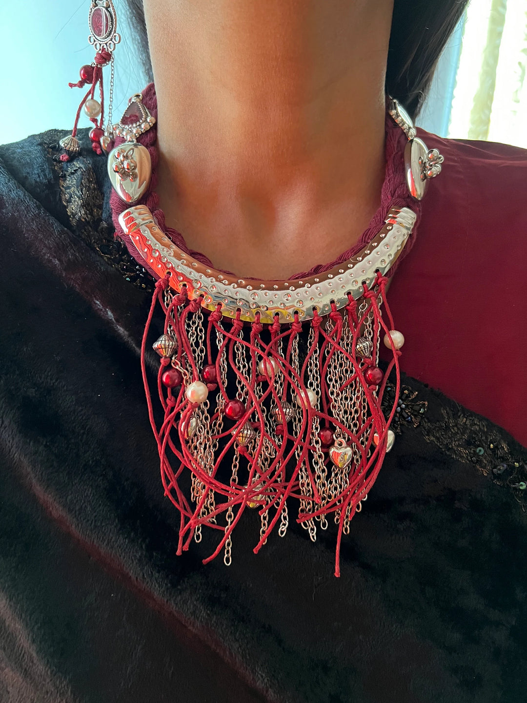Fusion Hasli Necklace with Earrings