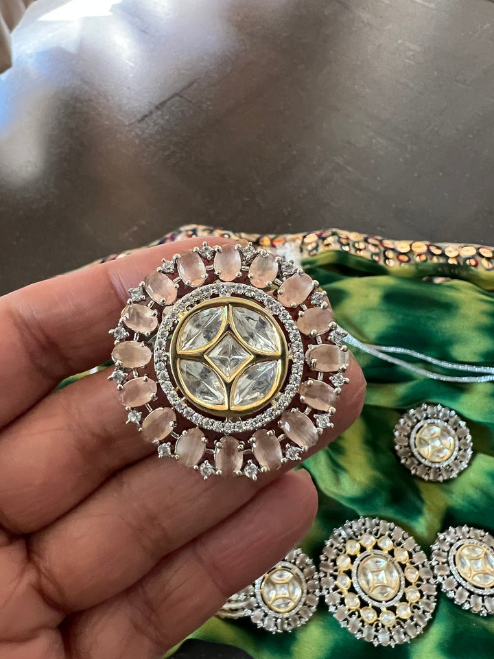 Victorian Kundan Choker Necklace with Earrings