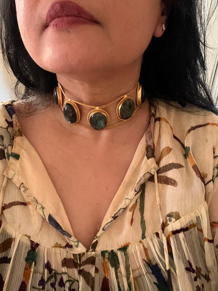 Statement Labradorite Choker / One of a kind Jewellery/ Indian Choker