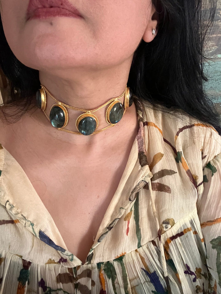 Statement Labradorite Choker / One of a kind Jewellery/ Indian Choker
