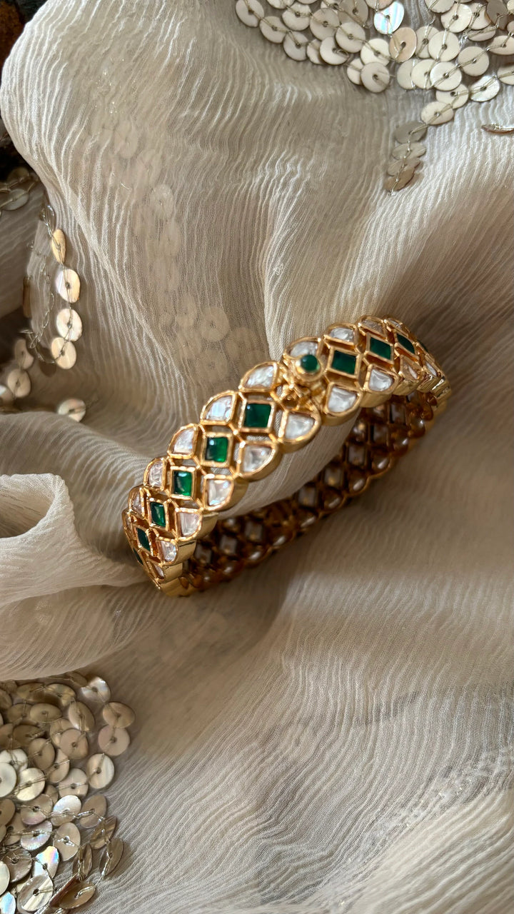 Classic Green Kundan Bangle