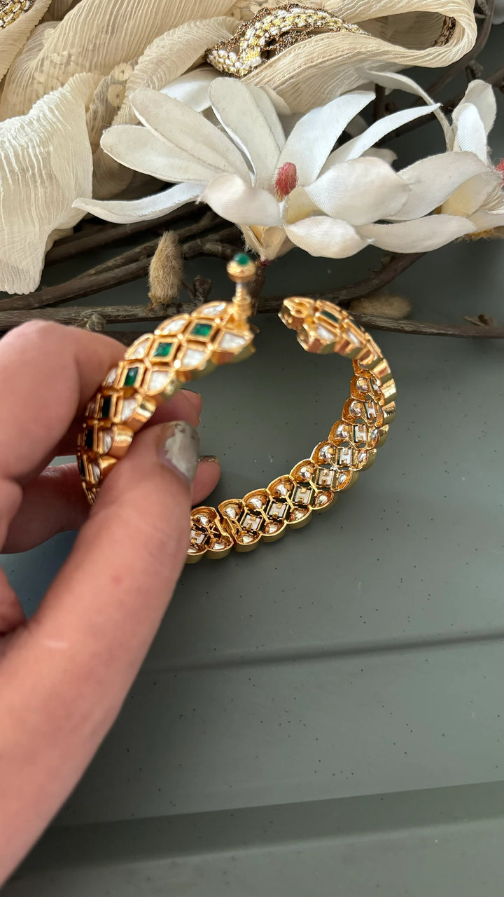 Classic Green Kundan Bangle