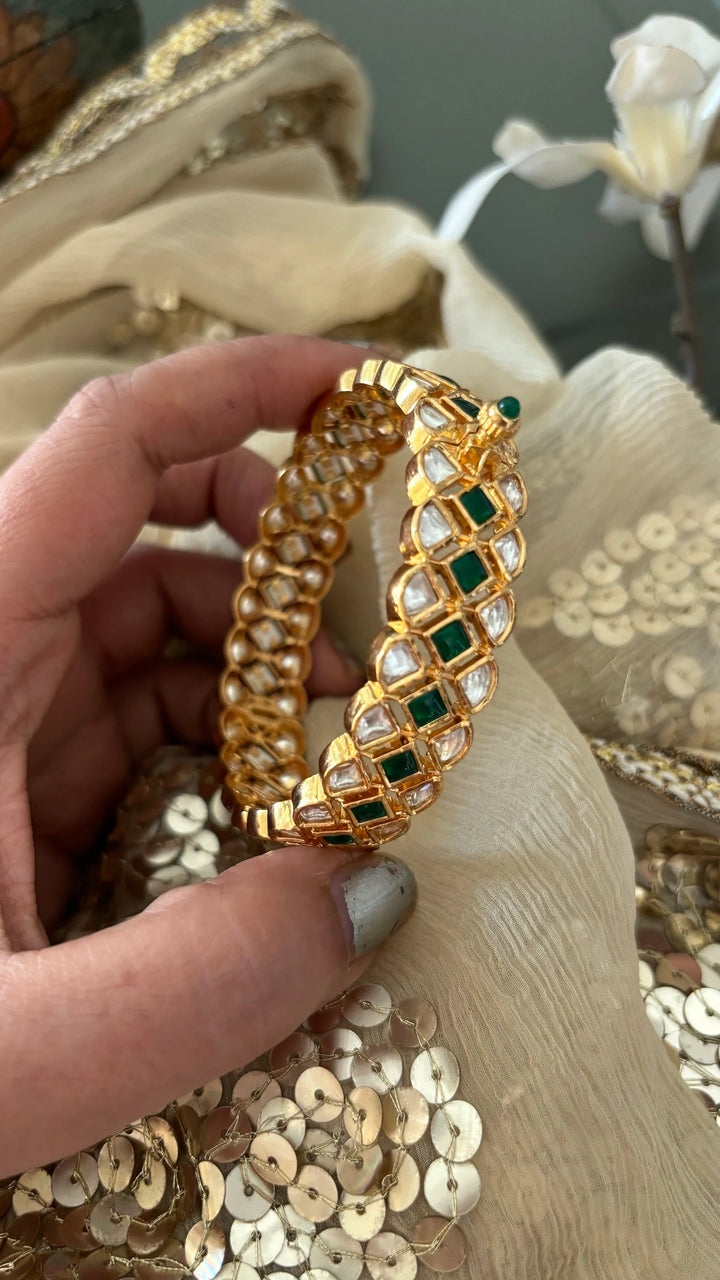 Classic Green Kundan Bangle