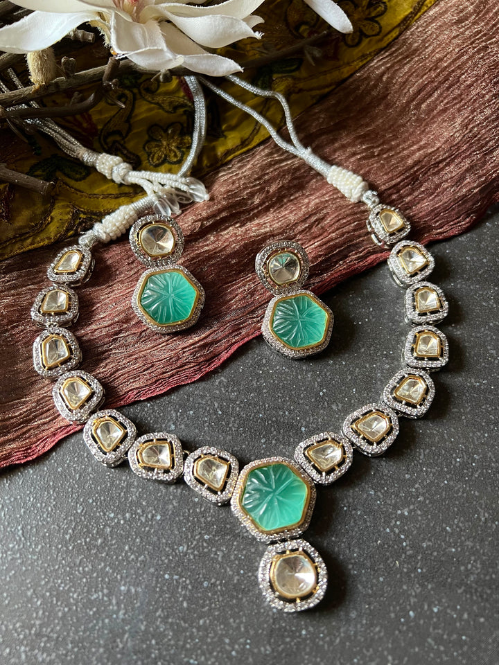 Victorian Kundan Necklace with Earrings