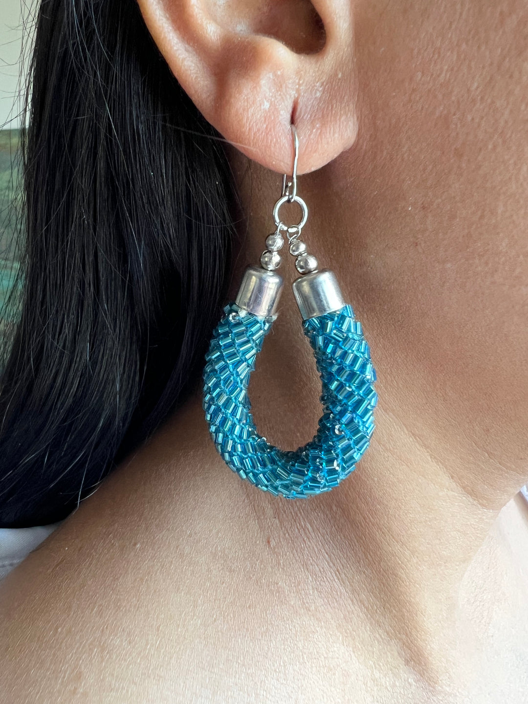 Gorgeous Beaded Hoop Danglers