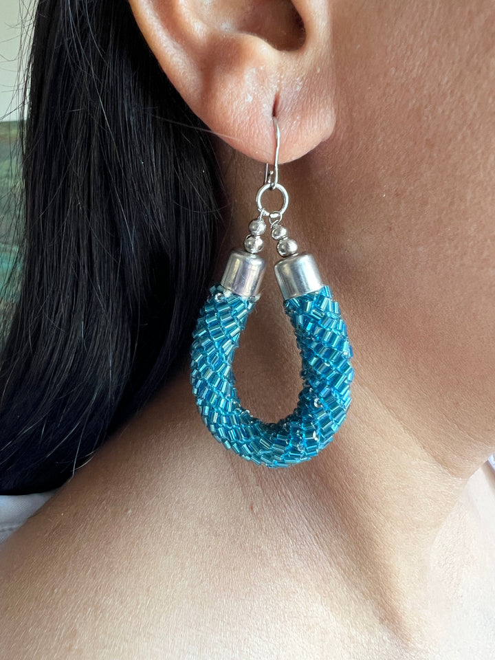 Gorgeous Beaded Hoop Danglers