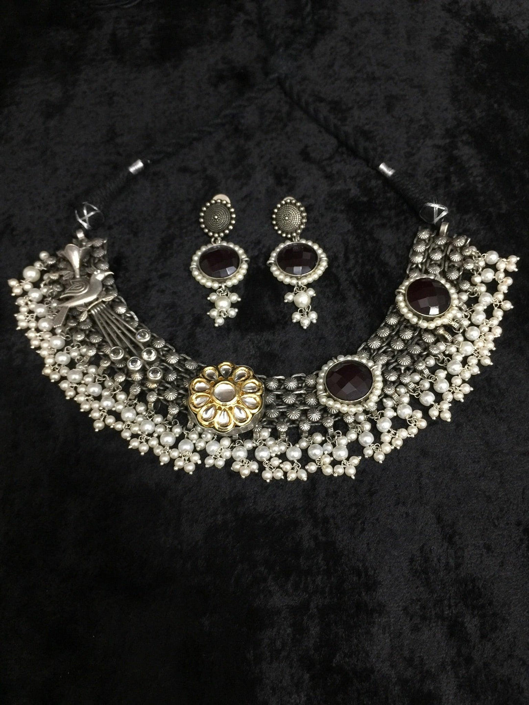 Vintage Artistic Necklace with Earrings - SHIVKA