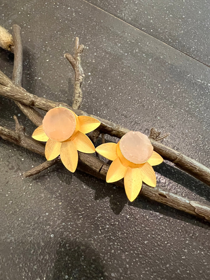 Statement Necklace with Gemstones Studs