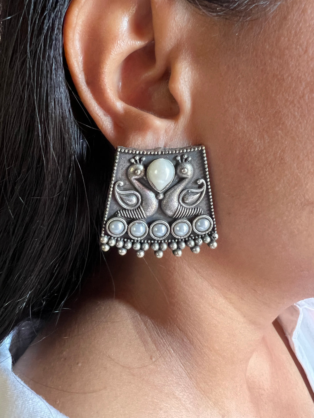 Antique Twin Peacock Earrings