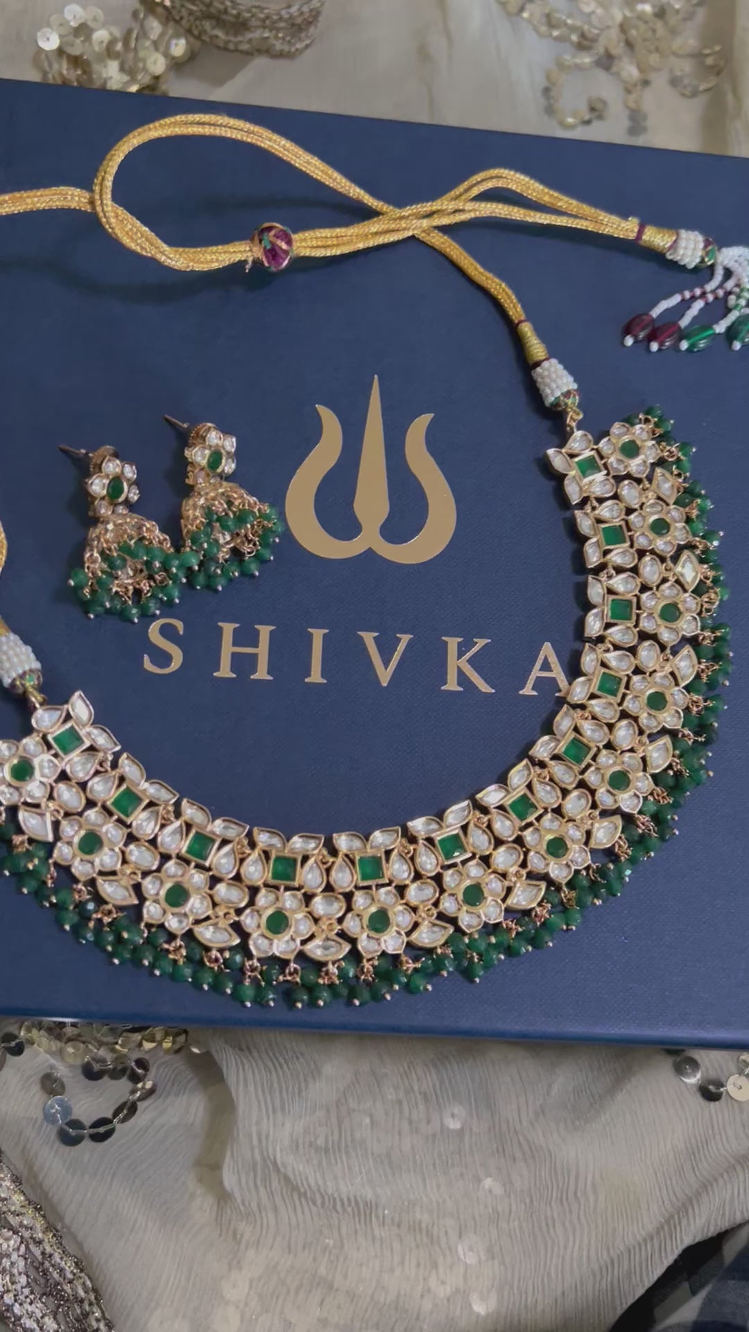 Scintillating Bridal Kundan Necklace with Jhumkas