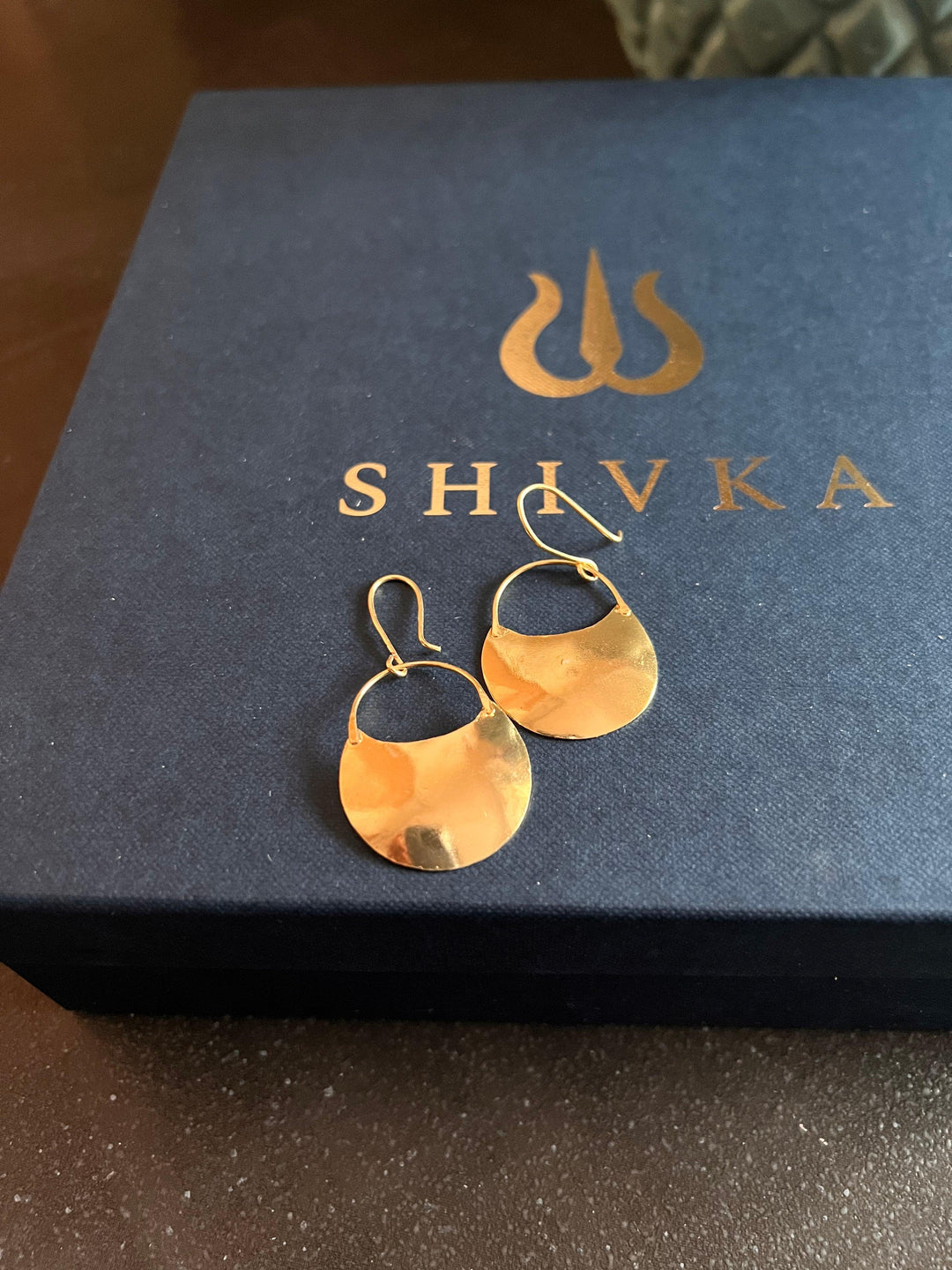 Minimalist Gold Tone Danglers - SHIVKA