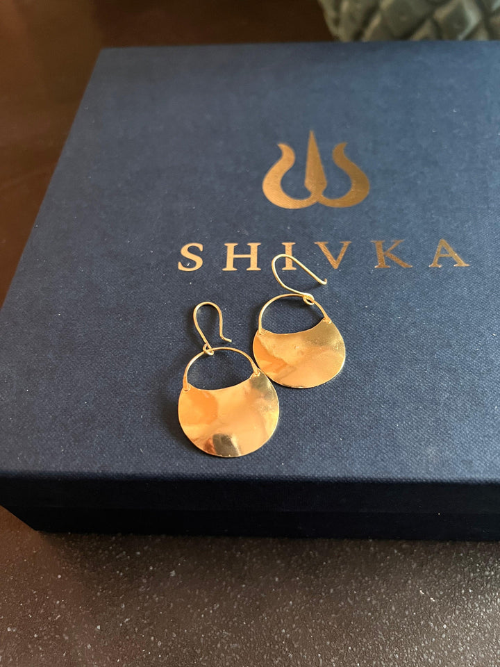 Minimalist Gold Tone Danglers - SHIVKA