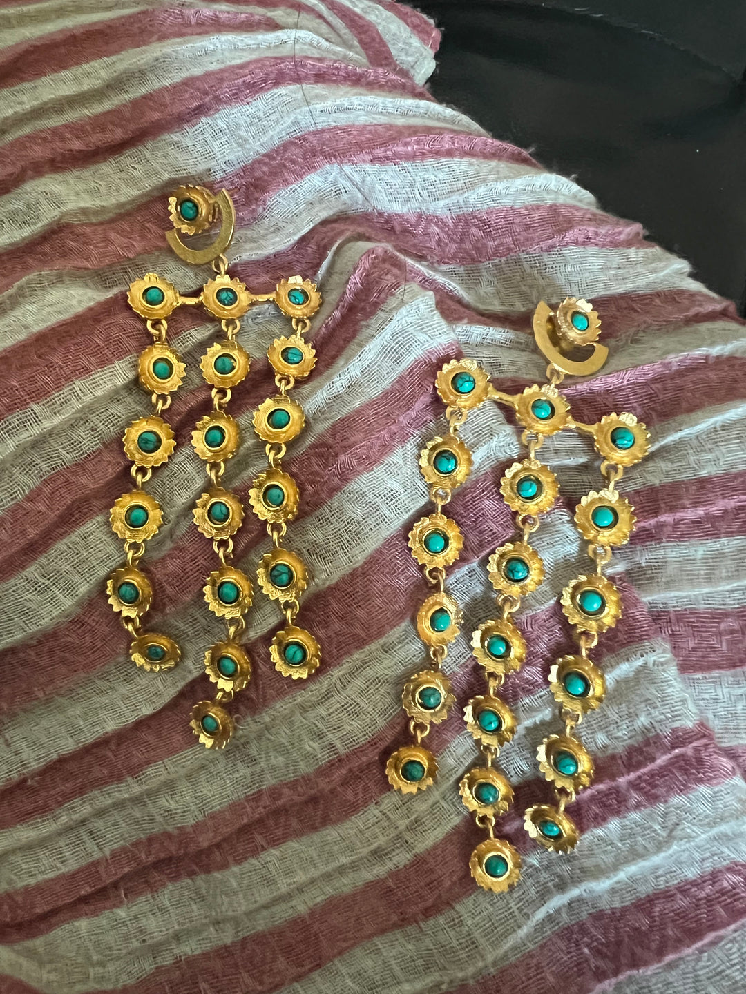 Statement Turquoise Flowers Earrings