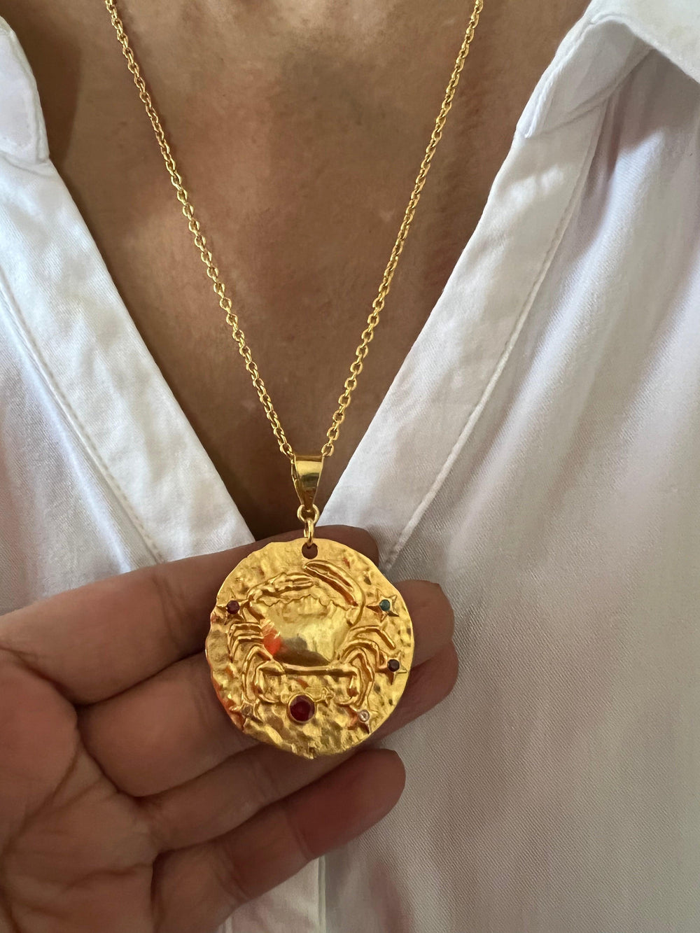 Statement Cancer Pendant Necklace - SHIVKA