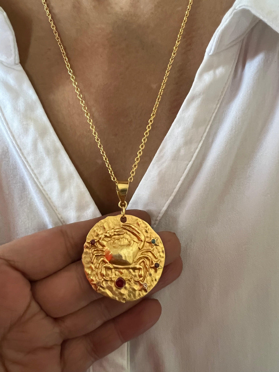 Statement Cancer Pendant Necklace - SHIVKA