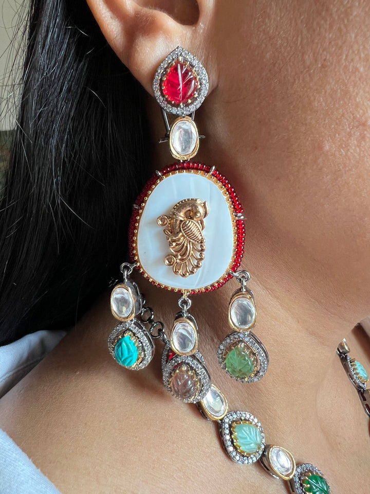 Designer Victorian Necklace with Statement Earrings