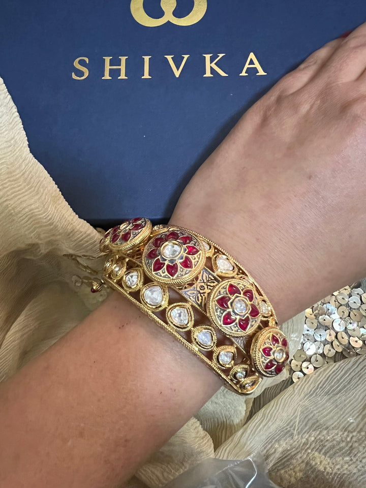 Statement Wedding Kundan Cuff - SHIVKA
