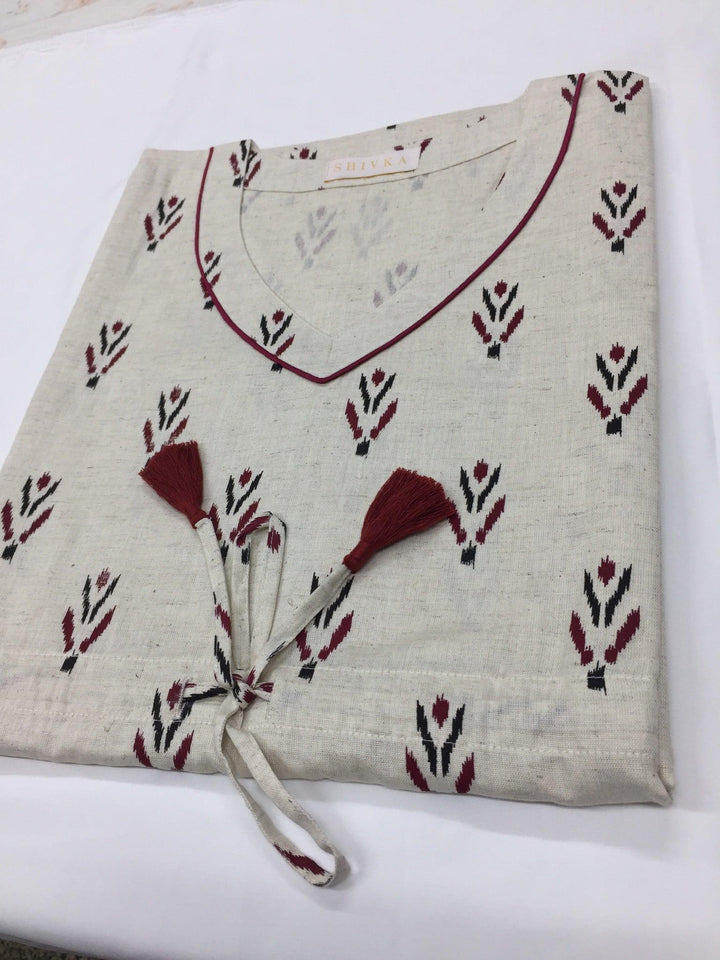 Indian Print Cotton Kaftan - SHIVKA