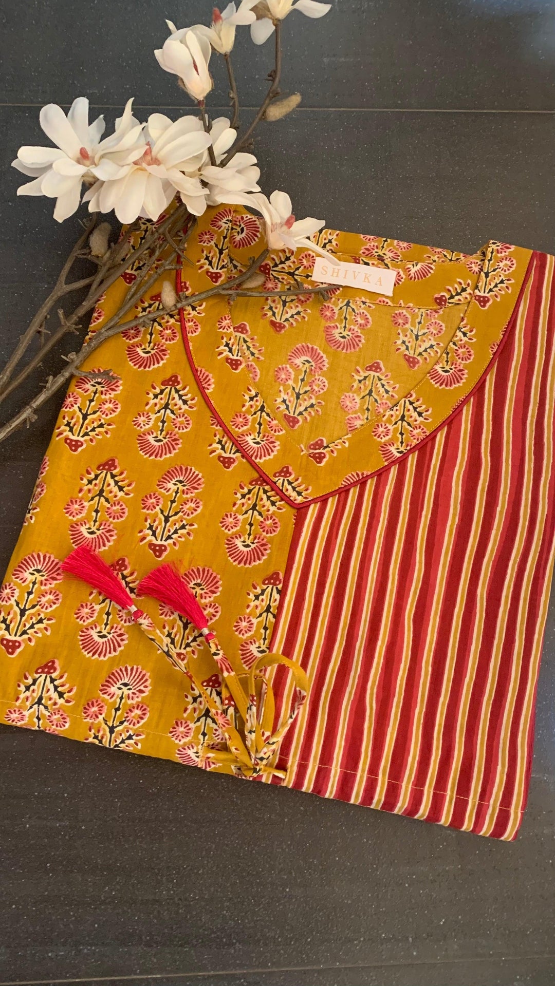 Half n Half Designer Cotton Kaftan - SHIVKA