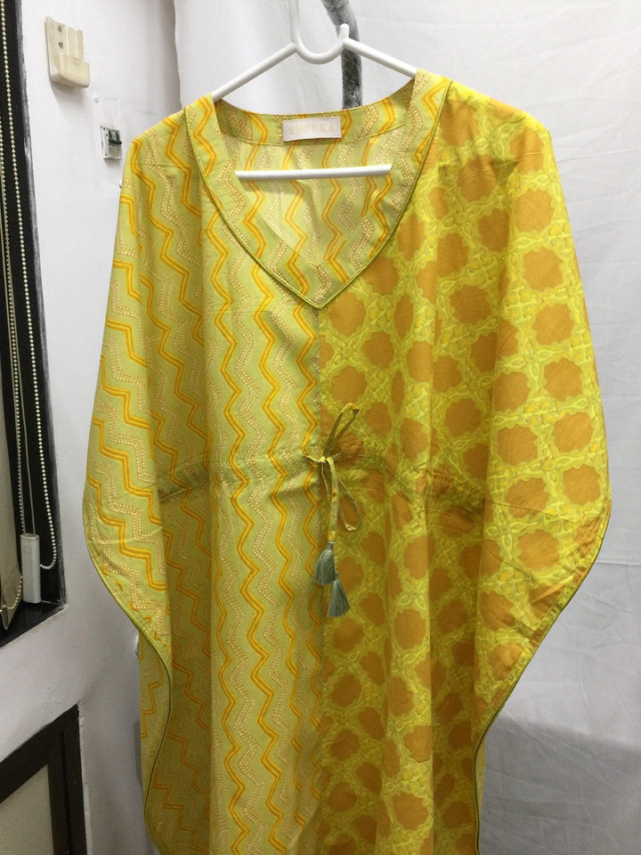 Indian Print Cotton Kaftan - SHIVKA