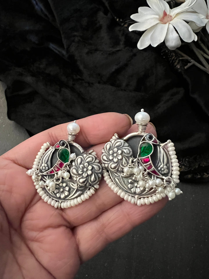 Designer Pure 925 Silver Pearl Studs